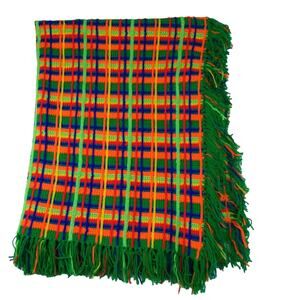 Crochet Knitted Throw Blanket Handmade Granny Multicolour Boho 60‎ X 48”
